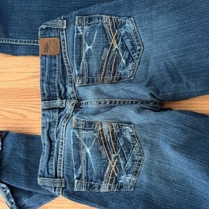 BKE Blue Washed Embroidered Back Pocket Jeans